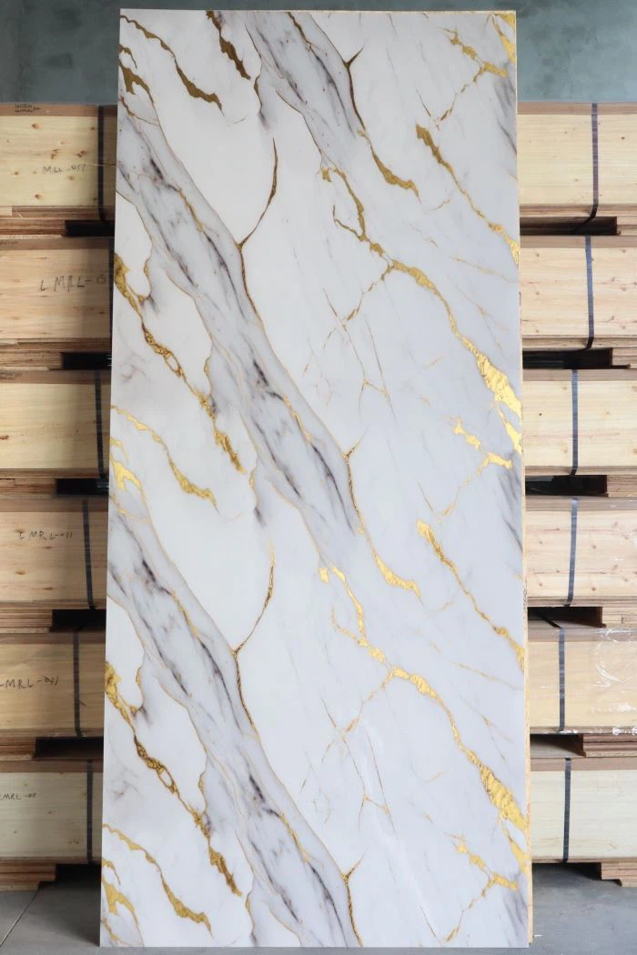 Decorative High Gloss PVC Wall Panel Marble Sheet