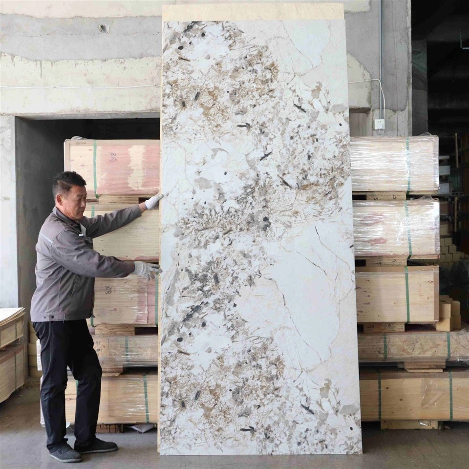 PVC Glossy Dark Marble Sheet For Interior Wall Decoration factory